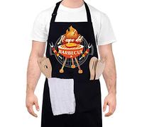 SOSPIRO Divertente BBQ Cooking Novità Grembiule, IL capo del barbecue Divertente Grembiule da Cucina con Tasche Regolabili Cuoco Grembiuli Neri Regali Di Compleanno Per Lui Padre Papà Marito