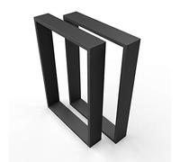 sossai® Design Gambe per tavolo in acciaio TKK3 | Set di 2 | colore: nero | larghezza 50 cm x altezza 72 cm | Profilo 20x100mm | struttura tavolo XXL
