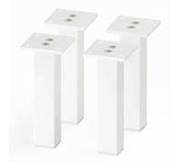 Sossai® Exklusiv small - Gambe per mobili | set di 4 | E3MF | Colore: Bianco | Altezza: 150mm | Forma angolare: 30 x 30 mm | Materiale: Bianco | Viti inclusi