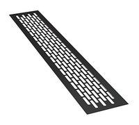 sossai® Griglia di ventilazione in alluminio - Alucratis (1 pezzo) | Rettangolare - dimensioni: 80 x 8 cm | Colore: nero | areazione