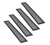 sossai® Griglia di ventilazione in alluminio - Alucratis (4 pezzi) | Rettangolare - dimensioni: 44 x 6 cm | Colore: nero | areazione