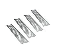sossai® Griglia di ventilazione in alluminio - Alucratis (4 pezzi) | Rettangolare - dimensioni: 48 x 8 cm | Colore: inox | areazione