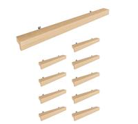 Sossai Maniglie per mobili in legno di faggio | GAH01 | interasse fori 192 mm, lunghezza 272 mm, 10 pezzi
