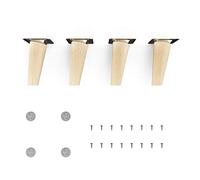 Sossai piedini per mobili in legno di faggio naturale CLIF ROUND HMF2 altezza 10 cm rotondi design inclinato per mensole cassettiere armadi