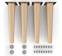 Sossai piedini per mobili in legno di faggio oliato CLIF ROUND HMF1 altezza 25 cm rotondi design dritto per vetrine tavoli armadi