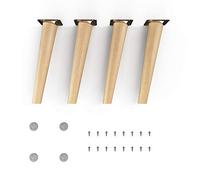 Sossai piedini per mobili in legno di faggio oliato CLIF ROUND HMF2 altezza 25 cm rotondi design inclinato per vetrine tavoli armadi