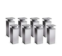 Sossai Piedini per mobili, set 8 pezzi, H 120 mm, alluminio regolabile, design elegante, profilo quadrato, modello MFV1, per armadi, comò