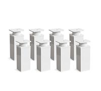 Sossai Piedini regolabili per mobili, set 8 pezzi, H 60 mm, bianco opaco, design moderno, profilo quadrato, modello MFV1, per armadi, comò