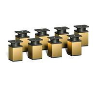 Sossai Piedini regolabili per mobili, set 8 pezzi, H 60 mm, oro, design moderno, profilo quadrato, modello MFV1, per armadi, comò