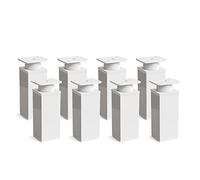 Sossai Piedini regolabili per mobili, set 8 pezzi, H 80 mm, bianco opaco, design moderno, profilo quadrato, modello MFV1, per armadi, comò