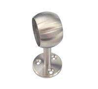 SOSTEGNO CORRIMANO INOX AISI 304, CON PIASTRA A 3 FORI, PERNO DIRITTO CON ANELLO PASSANTE - MISURA 42,4