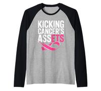 Sostegno Sopravvissuta Cancro al Seno: Sconfiggere Il Cancro Maglia con Maniche Raglan