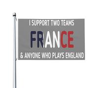 Sostengo due squadre della Francia e chiunque giochi in Inghilterra. Bandiera da giardino per tutte le stagioni. Banner da giardino per decorazioni da giardino per esterni. Stampa fronte-retro.