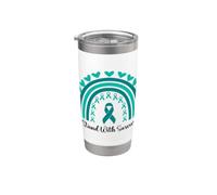 Sostengo i sopravvissuti alla consapevolezza delle aggressioni sessuali Boho Rainbow Bicchiere termico in acciaio inox doppia parete