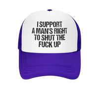 Sostengo Il Diritto di Un Uomo a tacere. Cappello da Baseball Divertente in Rete femminista, Nero.