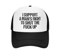 Sostengo Il Diritto di Un Uomo a tacere. Cappello da Baseball Divertente in Rete femminista, Nero.