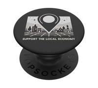 Sostieni Economia Locale Mercato Comunità Business Vintage PopSockets PopGrip Adesivo
