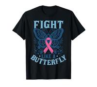 Sostieni Il Sopravvissuto al Cancro al Seno - Pink Fight Like A Butterfly Maglietta