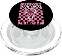 Sostieni il tuo allevatore locale da latte mucca agricoltura lattiero-casearia ragazza mamma PopSockets PopGrip per MagSafe