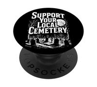 Sostieni il tuo cimitero locale | Chiesa Yard Goth Y2K Emo Night PopSockets PopGrip Adesivo
