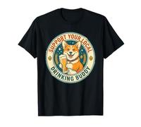 Sostieni Il Tuo Compagno di Bere Locale Corgi Beer Maglietta