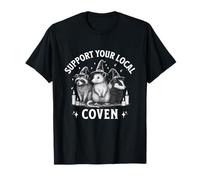 Sostieni Il Tuo Locale Coven Raccoon Opossum Skunk Halloween Maglietta
