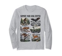 Sostieni Il Tuo Mostro criptidico di Halloween Locale Maglia a Manica