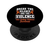 Sostieni la consapevolezza della violenza negli appuntamenti tra adolescenti con il nastro arancione PopSockets PopGrip Adesivo