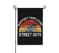 Sostieni la tua bandiera locale per gatti di strada Sostieni la tua bandiera locale per gatti di strada Bandiera da giardino Bandiere da giardino piccole 12x18 Banner bifacciale per esterni