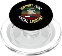 Sostieni la tua biblioteca locale Bibliotecario retrò Vintage Leggi il libro PopSockets PopGrip per MagSafe
