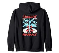 Sostieni la Tua Farmacia Locale Farmacista Pharm Tech Felpa con Cappuccio