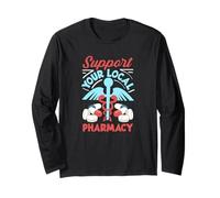 Sostieni la Tua Farmacia Locale Farmacista Pharm Tech Maglia a Manica