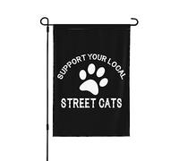 Sostieni le bandiere dei tuoi gatti di strada locali Sostieni i tuoi gatti di strada locali Bandiera da giardino Novità Bandiere da giardino 12x18 Bandiera decorativa bifacciale per l'estate