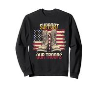 Sostieni le nostre truppe US Military Combat Boots Veterans Day Felpa