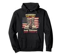 Sostieni le nostre truppe US Military Combat Boots Veterans Day Felpa con Cappuccio