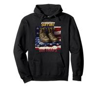 Sostieni le nostre truppe US Military Combat Boots Veterans Day Felpa con Cappuccio