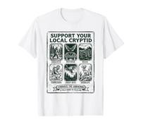 Sostieni Le tue Creature del Folklore criptidico Locale Halloween Maglietta con Stampa Grafica Economica