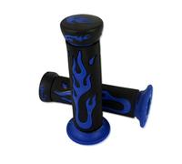 Sostituisci le vecchie manopole con impugnature in gomma a fiamma da 22 mm per una maggiore trazione sulle moto (blu-nero)