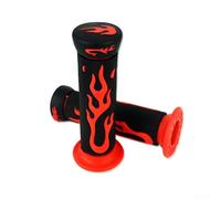 Sostituisci le vecchie manopole con impugnature in gomma a fiamma da 22 mm per una maggiore trazione sulle moto (rosso-nero)