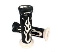 Sostituisci le vecchie manopole con impugnature in gomma a fiamma da 22 mm per una maggiore trazione sulle moto (bianco-nero)