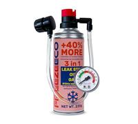 Sostituto del refrigerante r134a, ricarica climatizzatore, r134a gas refrigerante sostitutivo auto FREEZEECO 3in1 HOBBY con tubo flessibile integrato con manometro