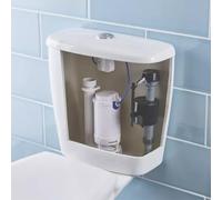 Sostituzione cassetta WC doppia valvola di scarico, cromo ovale doppio pulsante scarico kit di scarico WC cisterna sostituzione per bagno