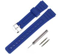 Sostituzione Cinturino TPU per Casio F-91W/F-84/F-94/F-105/F-108/A-158, cinturini per uomo e donna(Blue/Silver Buckle)