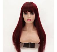 Sostituzione dei capelli Auricolare for parrucca for capelli lunghi lisci Qi Liu Hai | Naturale e realistico | Adatto a molteplici occasioni(Red)