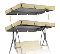 Sostituzione del baldacchino per sedia a dondolo 3 posti, baldacchino per sedile oscillante 210D protezione solare impermeabile, copertura superiore per sedia a dondolo da giardino per esterni, beige