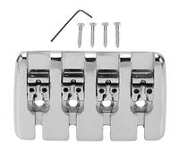 Sostituzione del ponte in metallo a 4 corde - Design del supporto superiore, altezza e tono regolabile, metallo resistente, bassi elettrici e chitarra in stile jazz, dimensioni