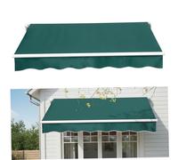 Sostituzione del tessuto per tenda retrattile - 3 x 2, 4 m di ricambio per tende da sole per patio esterno, copertura in tessuto Oxford impermeabile e resistente ai raggi UV (verde scuro) - Tende re