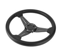 Sostituzione del Volante Alla Deriva per Auto da da 350 Mm per Accessorio Universale Modificato, Rosso/argento/nero, Lega di Alluminio + PU, per la Maggior Parte dei Veicoli (BLACK)