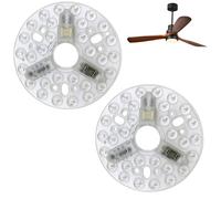 Sostituzione della Luce LED Ventilatore da Soffitto 15W 3CCT Dimmerabile Kit di Modernizzazione con Funzione di Memoria Base in Alluminio Universale Compatibile con la maggior parte dei Ventilatori (2