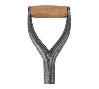 Sostituzione della pala sostituzione Y Design ergonomico a forma di Y con impugnatura in legno per scavo da giardino strumento di rastrellatura di ferro durevole Materiale in (Argento)